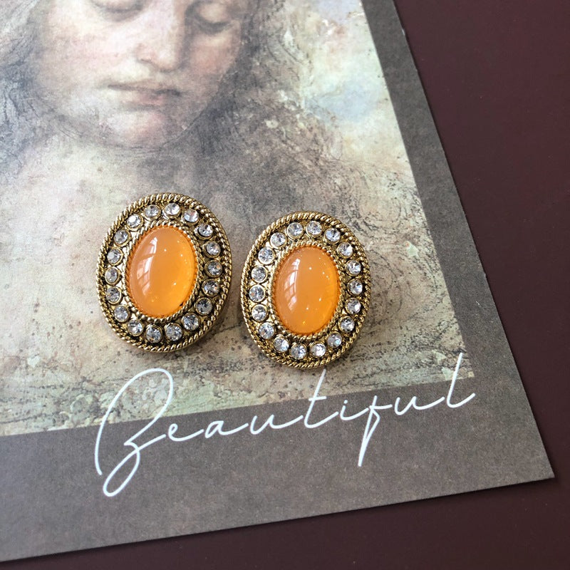 Golden Dusk Silver Earrings