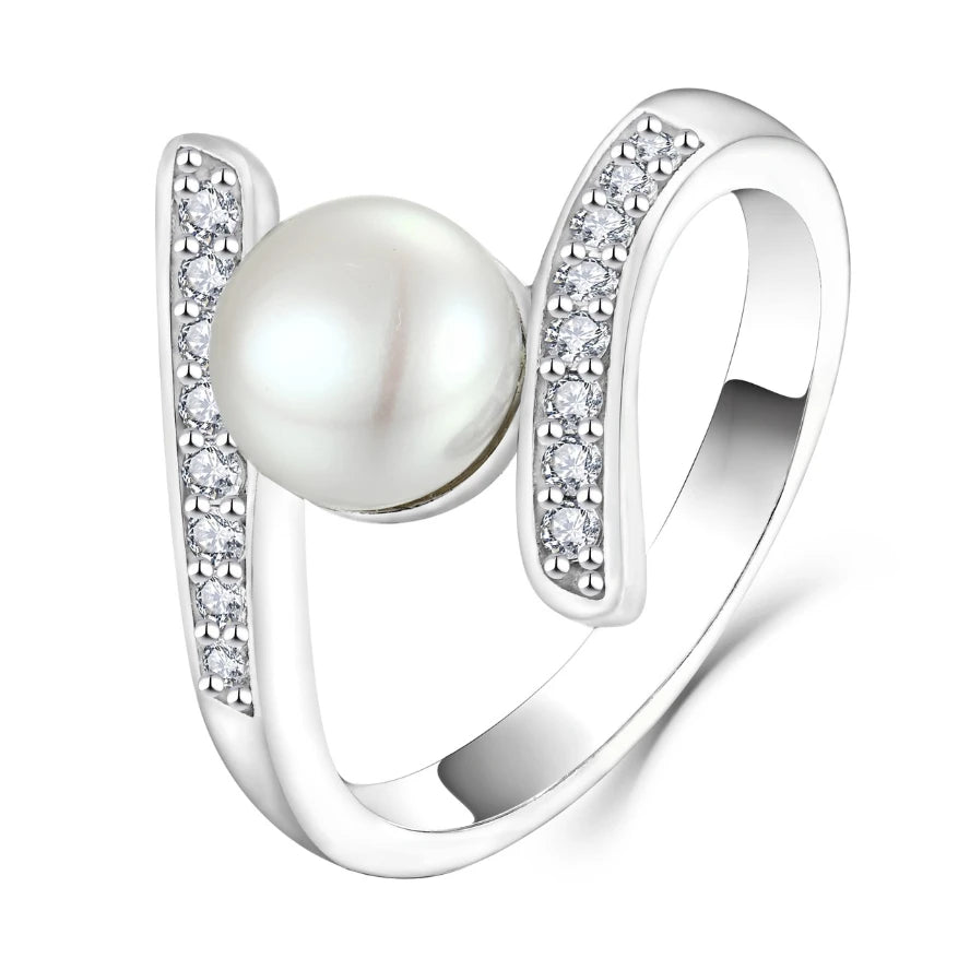 Silver Mist Pearl Ring