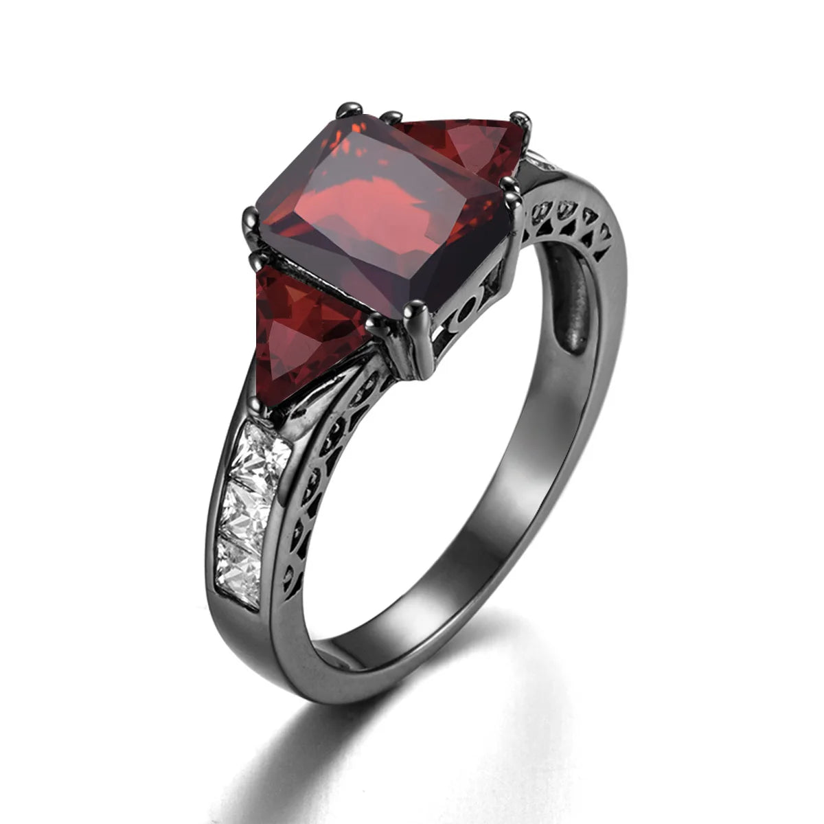 Silver Garnet Glow Ring