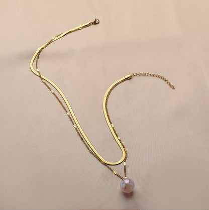 Solitaire Pearl Cascade Necklace